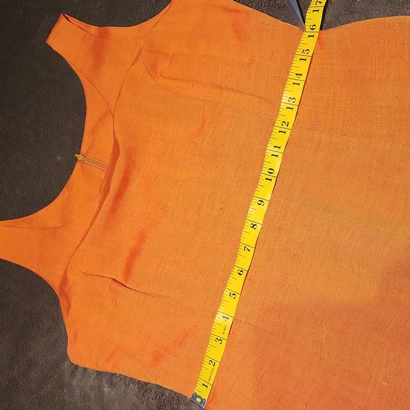 Vintage Linen-blend Farouche Lori Weidner Dress-Suit / Sz 8 / Orange, Rust-Brown - Picture 13 of 16